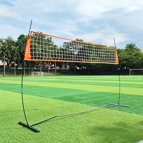 12FT/18FT Portable Volleyball Training Net for Hitting or Serving Drills, Outdoor & Indoor Freestanding Practice Net With Height Adjustable, Carry Bag - style: 12ft volleyball practice net