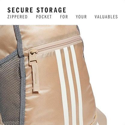 adidas Alliance Sackpack – Drawstring Backpack for Sports, Small Gym Bag - color: Magic Beige/Off White/2