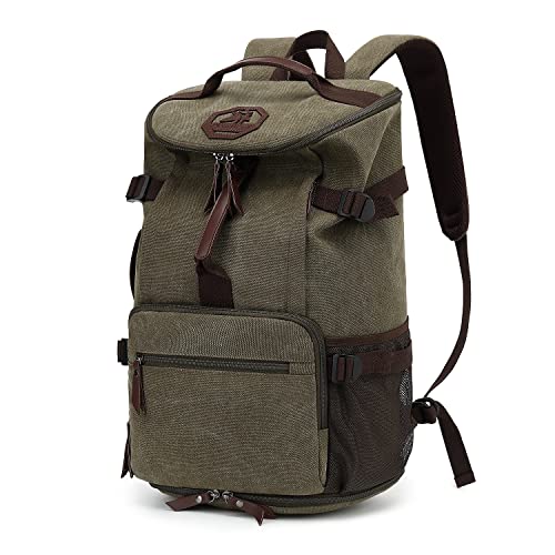 Kalesi Gym Duffle Bag Backpack 4-Way Vintage canvas with Shoes Compartment for travel Sport Hiking laptop (Vintage green) - color: Vintage Green