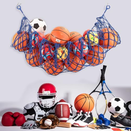 Ball Storage Net,Organizer Net for Basketball,Volleyball,Football,Sport Equipment Storage Hanging Hammock,Garage Ball Storage Net,Sports Ball Storage,Toy Net.