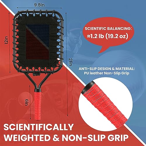 Baseball Racket for Fly Balls: Fungo Racket Baseball/Baseball Racket for Coaches and Parents to Help Players Practice Hitting Grounders and Pop Flies (New) - color: Red