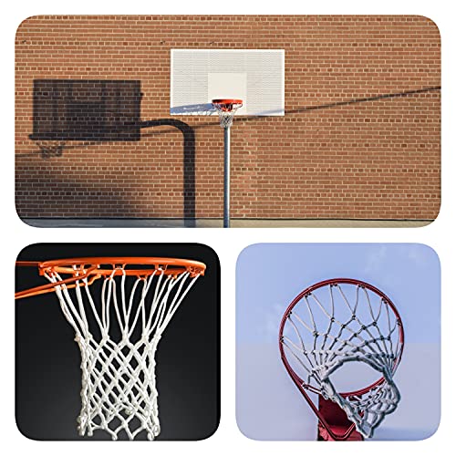 Heavy Duty Basketball Net Replacement All Weather Anti Whip White Color Fits Standard Indoor or Outdoor 12 Loops Rim