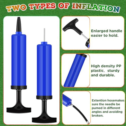 Fumete 100 Sets Ball Pump Bulk Air Pump for Sports Balls Include Needle Nozzle Extension Hose Portable Hand Inflation Kit for Basketball Soccer Football Balloon Back to School