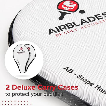 Professional Ping Pong Paddle with Hard Carry Case | Pro Table Tennis Racket | Table Tennis Paddle with Ergonomic Handle | 5 Blades of Wood with Premium Rubber and Sponge by AirBlades | Hard Carry Case