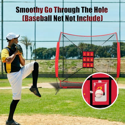 19x27in Clear Numbered Strike Zone,Waterproof Strike Zone Target Net Adjustable and Durable Pitching Net with Strike Zone for Baseball&Softball Net, Applicable for Various Sport Nets