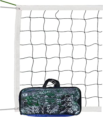 Professional Volleyball Net Outdoor Heavy Duty with Aircraft Steel Cable Top, Two Stitched Border, Regulation Volleyball Nets for Backyard Schoolyard Beach