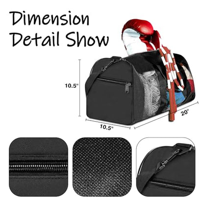 Boxing Gym Bag, WITSTEP Mesh Boxing Duffle Bag with Detachable Shoulder Strap Breathable Gym Duffle Bag for Sweaty Clothes and Equipment, Sturdy Wrestling Karate MMA Workout Bag for Men Women