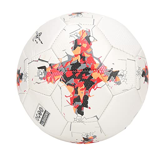 Soccer Balls Size 5 Explosion Proof Training Football Double Layer Kick with Concealed Air Nozzle and PU Cover for Lawn Sand Beach Game Training