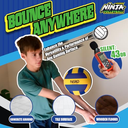NERO SPORT Ninja Soft Indoor Silent Volleyball for Kids – Silent Foam Volleyball for Indoor Practice | No-Sting Soft Touch Volley Ball Training Ball