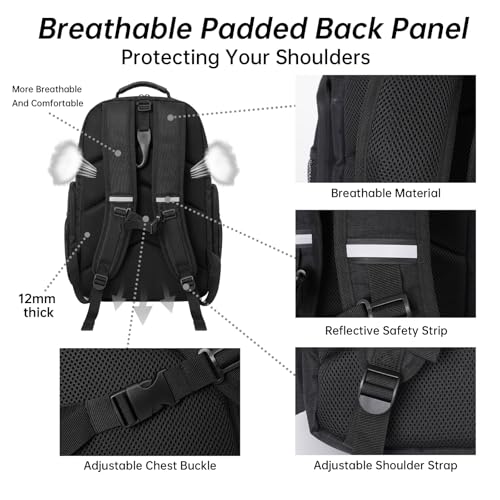 Pro Basketball Bag with Size 14 Shoe Compartment & Detachable Ball Mesh,Large Basketball Backpack for Boys with Wet Dry Separation,Insulated Cooler Pocket,Best for Basketball,Soccer,Volleyball