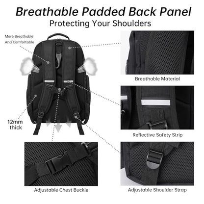 Pro Basketball Bag with Size 14 Shoe Compartment & Detachable Ball Mesh,Large Basketball Backpack for Boys with Wet Dry Separation,Insulated Cooler Pocket,Best for Basketball,Soccer,Volleyball