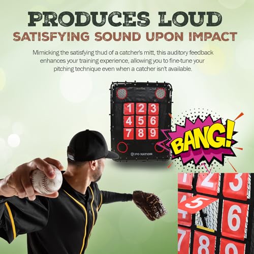 Baseball Pitching Net with Strike Zone Target for Training | Pitchers Practice Net for Baseball & Softball Throwing Net Rebounder - style: Red