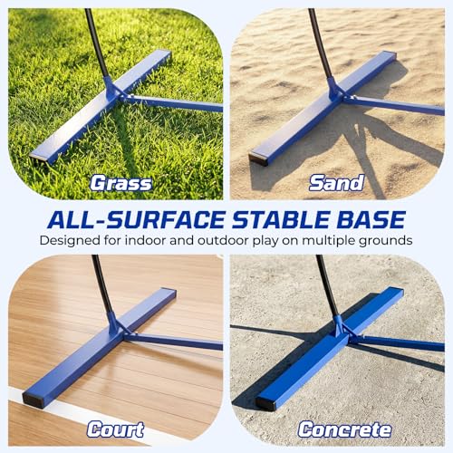 Haokelball Portable Volleyball Net for Backyard, 20ft Freestanding Volleyball Set with Adjustable Height & Widened Base, Outdoor/Indoor Practice Net with Volleyball, Carry Bag, Stakes & Ropes