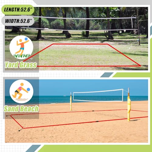 2 Inch Sand Court Line 16 x 8 Meter Volleyball Boundary Short Court Sand Setup Line for Beach Volleyball