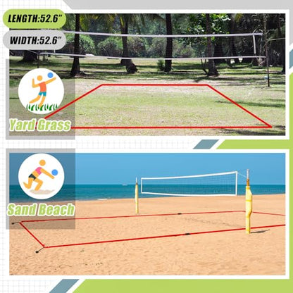 2 Inch Sand Court Line 16 x 8 Meter Volleyball Boundary Short Court Sand Setup Line for Beach Volleyball