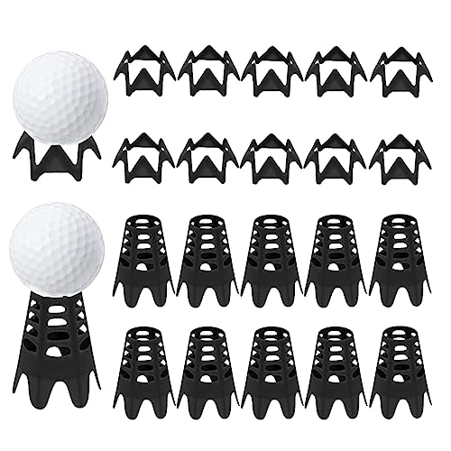 Plastic Golf Tees, Golf Simulator Tees for Home, Outdoor Indoor Golf Tees Simulator Practice Training, Golf Mat Tees for Winter Turf and Driving Range - color: Black