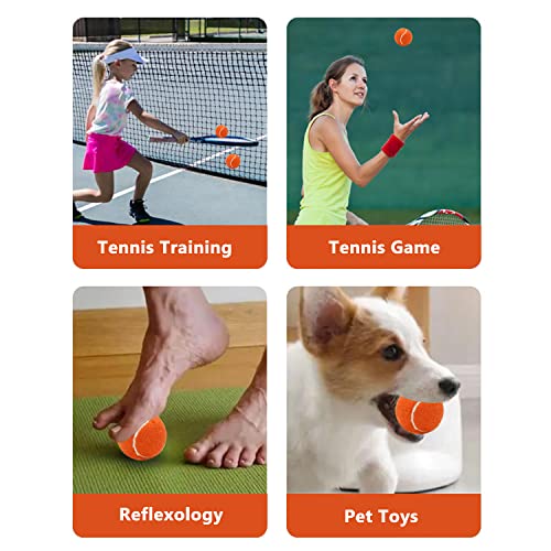 URBEST Tennis Ball 12 Packs Training Tennis Balls Practice Balls for Novice Player, Pet Dog Playing Balls with Mesh Carry Bag - color: Orange