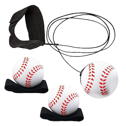 Playbees Reactive Practice Baseballs (3 Pack) – Personal Wrist Return Trainer for Solo Pitching & Catching Practice – High-Elastic Training Ball for Kids & Beginners – Compact Travel Set - style: 3 Pack