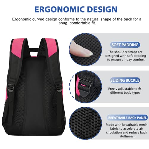 LARIPOP Soccer Backpack with Ball Holder & Shoe Compartment Large Capacity Youth Sports Bag for Training - color: Pink