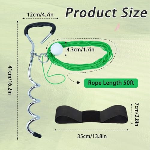 Golf Training Tool,Practice Tool in The Backyard with A Golf Ball & 50 Feet Ball Tavel, Golf Rope Swing Trainer for Improving Swing Form & Accuracy