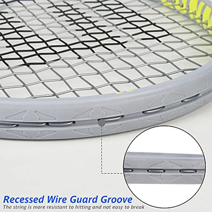 Adults Tennis Racket 27 Inch, Shockproof Carbon Fiber Tennis Racquet Light-Weight, Pre-Strung and Regrip, Suitable for Beginners to Intermediate Players