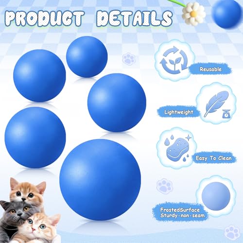 Hoteam 12 Pcs Cat Table Tennis Balls, 1.57 Inch Cat Ball Toys for Indoor Cats, High Bounce Table Tennis Balls, Interactive Bouncy Ball Toy for Kitten Cats Pets Playing Exercising Trainning(Blue) - color: Blue