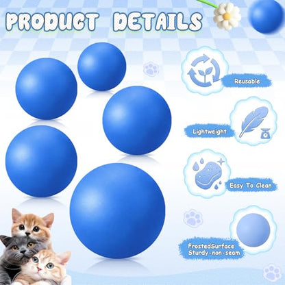 Hoteam 12 Pcs Cat Table Tennis Balls, 1.57 Inch Cat Ball Toys for Indoor Cats, High Bounce Table Tennis Balls, Interactive Bouncy Ball Toy for Kitten Cats Pets Playing Exercising Trainning(Blue) - color: Blue