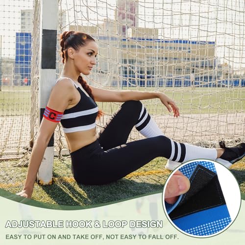 Captain Arm Bands for Soccer, Soccer Captain C Armband, Classic Striped Elastic Protective Arm Badge Player Bands - color: Grass Green