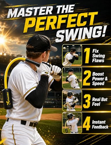 Baseball & Softball Rope Swing Trainer, 2026 Upgraded High-Density Foam Style Connection Batting Training Bat for Better Feedback, Indoor/Outdoor Hitting Practice Aid for Youth Beginners