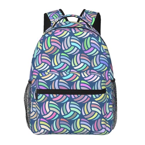 Cute Volleyball Ball Backpack For School Laptop Bags Bookbag Big Casual Daypack For Student Girls Boys Kids Teens Travel Sports Work