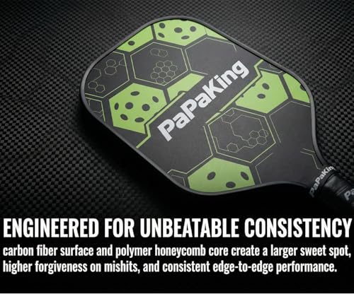 Pickleball Paddles, Lightweight Carbon Fiber Pickleball Paddle with 2 Balls, Pickle Ball Racket for Ultimate Spin and Consistency, Enhanced Shock Absorption for High Spin
