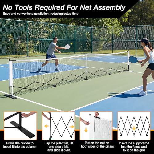 Generic Portable Ball Net Frames with Wheels Movable Net Posts Aluminum Alloy Retractable 22ft for Backyards Driveways & Garages