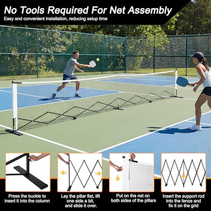 Generic Portable Ball Net Frames with Wheels Movable Net Posts Aluminum Alloy Retractable 22ft for Backyards Driveways & Garages