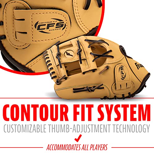 Franklin Sports Field Master Baseball + Softball Glove - Field Master Adult + Youth Baseball + Softball Mitt - Men's + Women's Gloves - Right Hand Throw - color: Camel, style: 11" - I Web