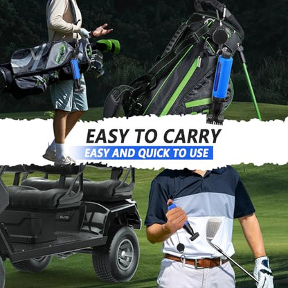 Golf Club Cleaning Kit,Golf Accessories,Golf Cleaning Kit with Golf Club Cleaner Water Brush,Towel,Divot Repair Tool,Groove Sharpener,Golf Ball Alignment Complete Golf Kit - color: Blue, size: 1 Pcs