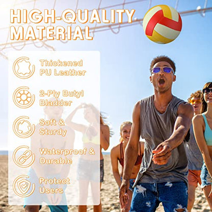 Libima 3 Pcs Glow in The Dark Volleyball with Pump Mesh Bag, Light up Luminous Volleyball Graduation Gift for Teen Adult Official Size 5 Indoor Outdoor Practice Holiday Summer Party Beach Sport Supply