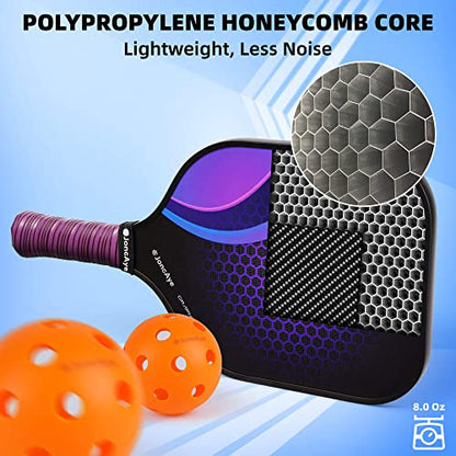 JoncAye Pickleball Paddles Set of 4 or 2, USAPA Approved Fiberglass Rackets with Outdoor Indoor Balls, Bag, Overgrip, Lightweight for Family, Professional Equipment for Beginners Intermediate