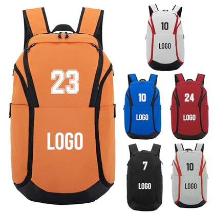 Custom Men's Basketball Backpack - color: Orange