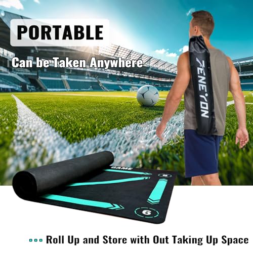 Soccer Training Equipment,Soccer Training Mat Improve Strength,Agility and Coordination,Anti-Slip Silent Absorption Soccer Footwork Training Mat,Soccer Trainer for Indoor/Outdoor Drills - style: Professional Set 47*31 IN