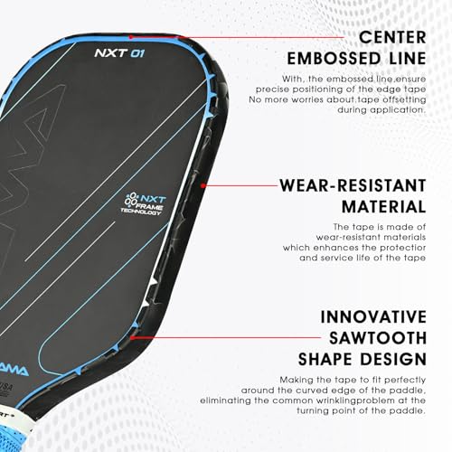PICKLETECH Pickleball Paddle Protection Tape - Paddle Head Edge Guard - Racket Edge Protection Tape -Fit Perfectly Curved Edge -No Wrinkling - color: Black Camo, size: Width 20mm
