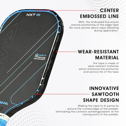 PICKLETECH Pickleball Paddle Protection Tape - Paddle Head Edge Guard - Racket Edge Protection Tape -Fit Perfectly Curved Edge -No Wrinkling - color: Black Camo, size: Width 20mm