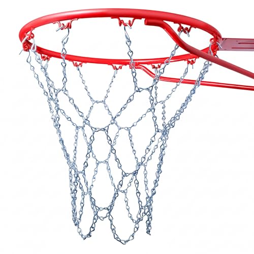 Cannon Sports Heavy Duty Chain Basketball Net – Rust Proof, All Weather Metal Net Replacement - Official Standard 12-Loop Metal Net for Indoor/Outdoor Basketball Rims