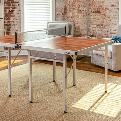 STIGA Space Saver - Compact Ping Pong Table - Separate Table Halves - Regulation Height - No Assembly Required - color: Brown
