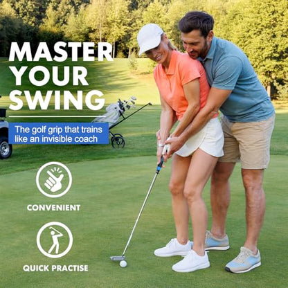 Golf Grip Trainer Golf Practice Tool, Easy To Carry to the Practice Area, Golf Swing Trainer Ensure the Right Grip Every Time, Golf Grip Training Aid, Golf Accessories Improve Your Swing Rhythm - color: Blue