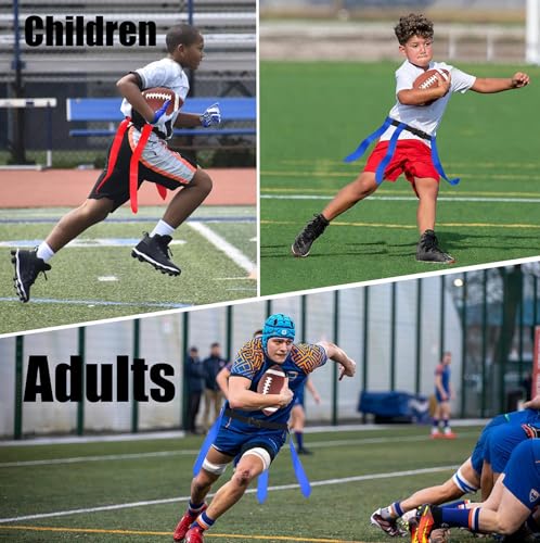 Flag Football Belts for Kids&Adult 6/10/14 Adjustable Flag Football Set 14 Player With 42 Flags For Flag Football Flags Belts
