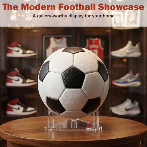 6 Pcs Acrylic Basketball Holder & Soccer Ball Stand, Transparent Display Stand for Basketball Football & Volleyball, Clear Sports Ball Storage Rack with Rods, Easy to Assemble