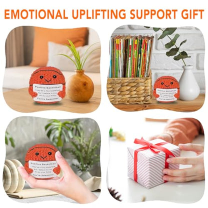 Funny Crochet Mini Basketball Gift for Basketball Lovers,Birthday Gifts for Men Women Basketballs Players Emotional Support Crochet - color: Basketball