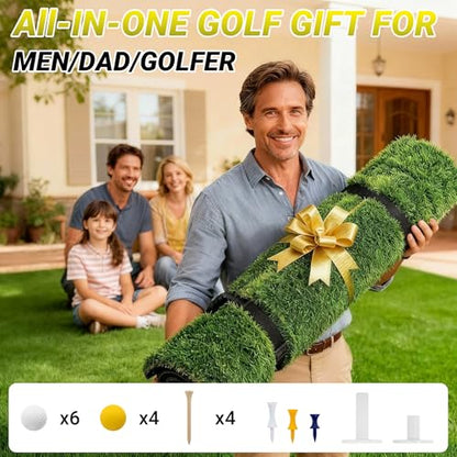 Neoaider Golf Mat, 26 mm 45mm Dual-Turf, 5x4 ft/6x4 ft Golf Hitting Mat for Practice Outdoor Indoor, High-Density Artificial Turf Mat for Hitting Chipping Driving Swinging, Gifts for Men Dad