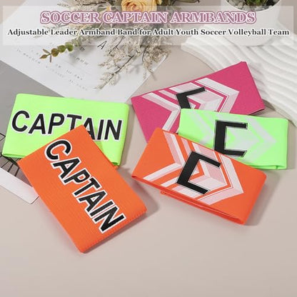 Soccer Captain, Soccer Captain Armbands Elastic Adjustable Leader Armband Team Sport Protective - color: Orange