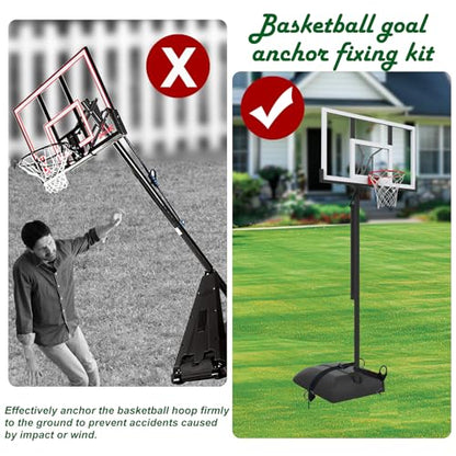 Basketball Goal Anchor Tie Down Kit High Wind Basketball Hoop Anchor for Secure Durable Court Setup Heavy Duty Trampoline Anchor Kit with Adjustable Strap for Mounting Trampoline Swing Tent - size: 3 Anchor and 2 Adjustable Strap